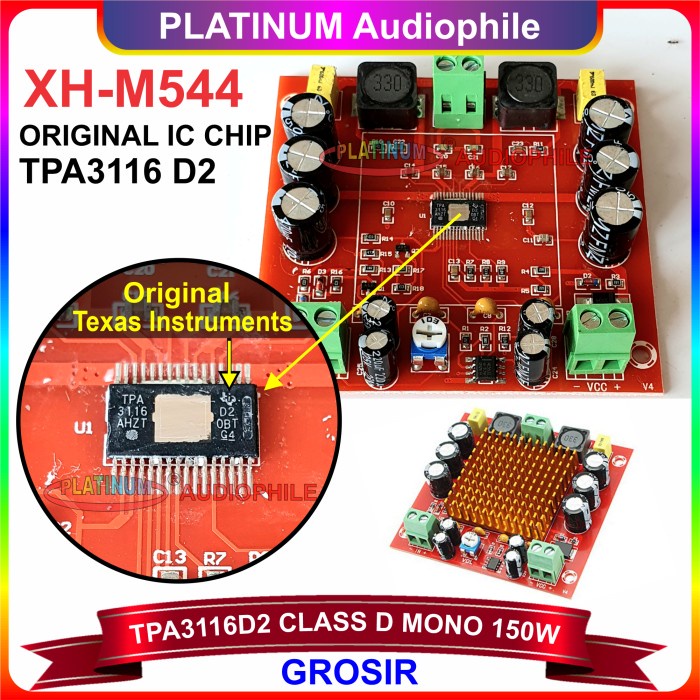 TPA3116 AMPLIFIER MONO 150W TPA3116D2 CLASS D AMPLIFIER 150W XH M544