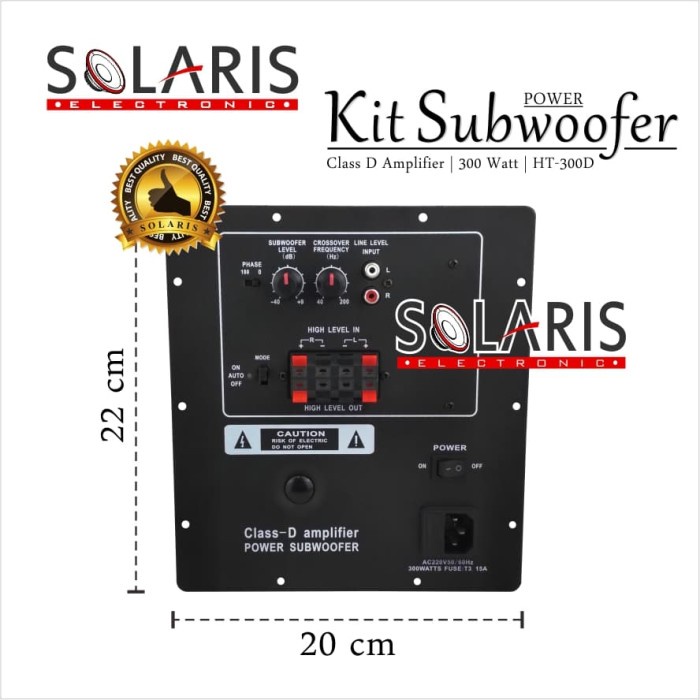 KIT POWER SUBWOOFER AKTIF CLASS D 300 WATT HT-300D
