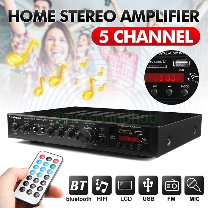 SUNBUCK AV-298BT POWER AMPLIFIER 4.1 5 CHANNEL BLUETOOTH HOME THEATER