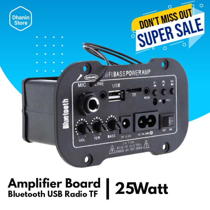 MODUL MP3 POWER AMPLIFIER MINI KARAOKE BOARD RAKITAN BLUETOOTH MOBIL