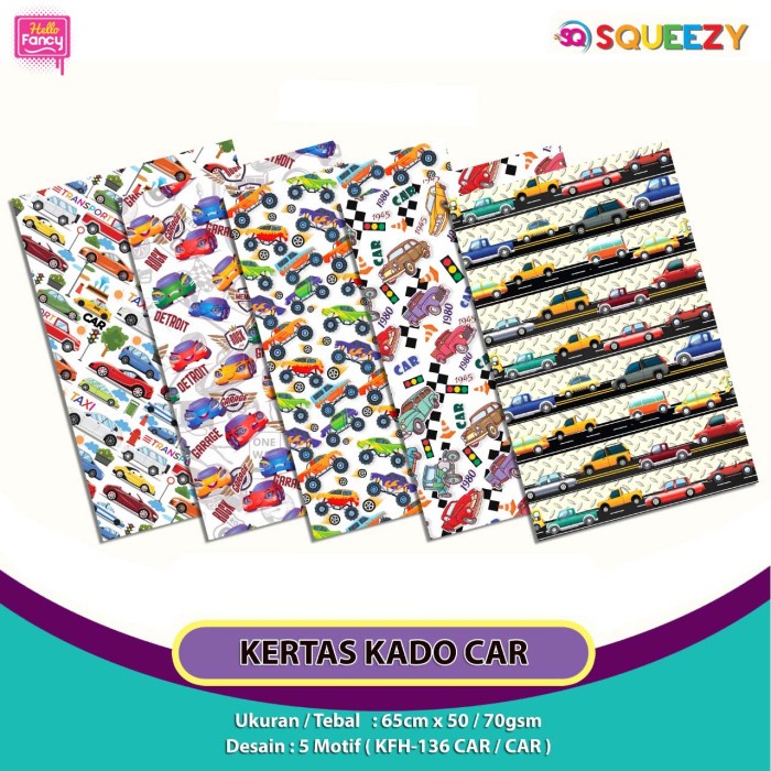

Kertas Kado Motif Car Mobil Isi 50 / Bungkus Kado Cars Kfh-109Car