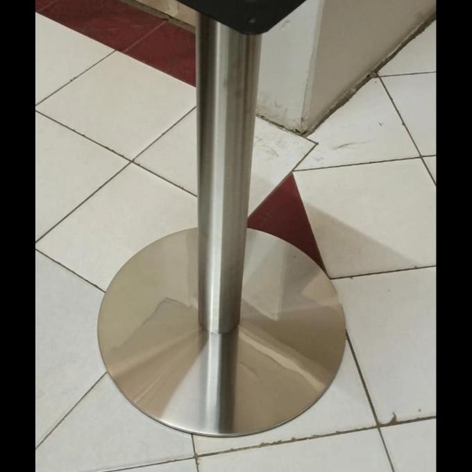 Kaki Meja Kafe Makan Restauran Bulat Stainless