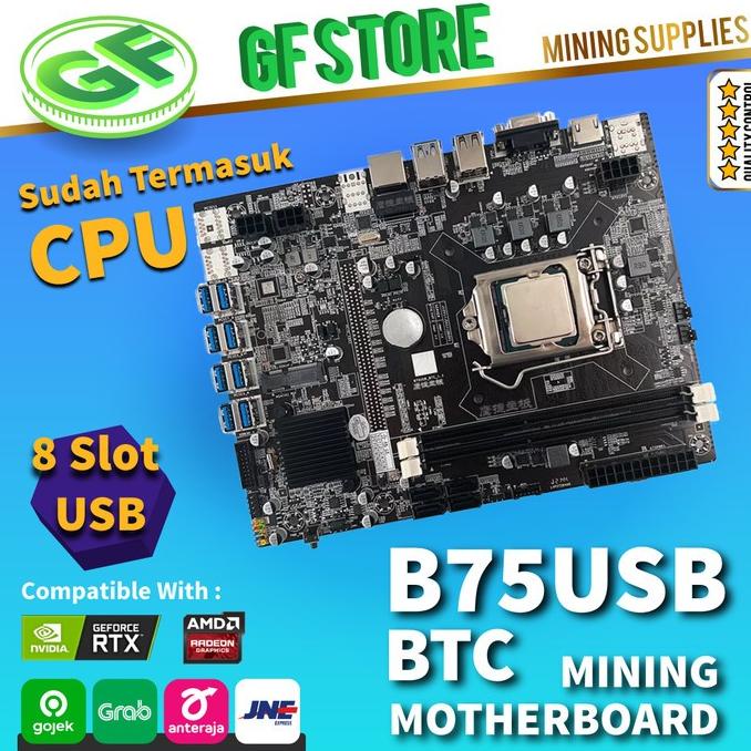Mining Motherboard B75USB-BTC (with CPU) B75 8 VGA GPU USB Mining
