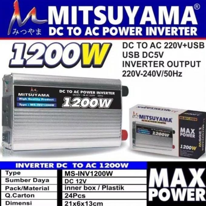 Power Inverter 1200 Watt Mitsuyama DC to AC MS INV 1200W Original