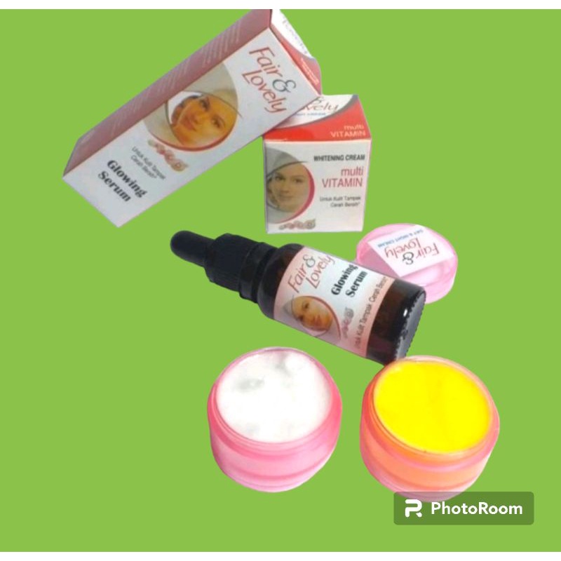 Paket Cream Fair Lovely Susun+Serum Fair Lovely//Paket Glowing Cream Fair&Lovely//Paket Perawatan Wa