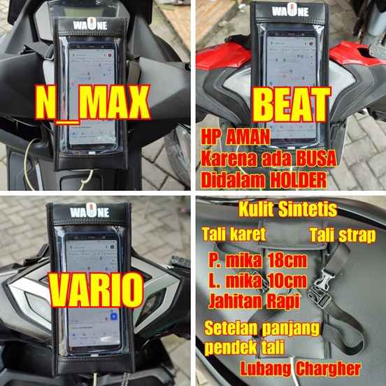 Murah Banget BRP Holder hp motor bahan kulit sintetis  Tas holder hp di stang motor  holder hp di da