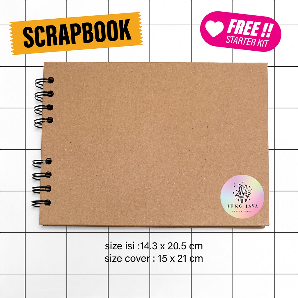 

OB2 JUNG JAVA HARDCOVER SCRAPBOOK / BUKU KLIPING A5 14.3X20.5CM (ISI) FREE STARTER KIT Y6J