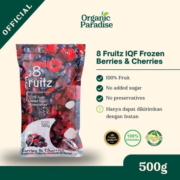 

8 Fruitz Iqf Frozen Berries Cherries 500 Gram / Berries Cherries Iqf