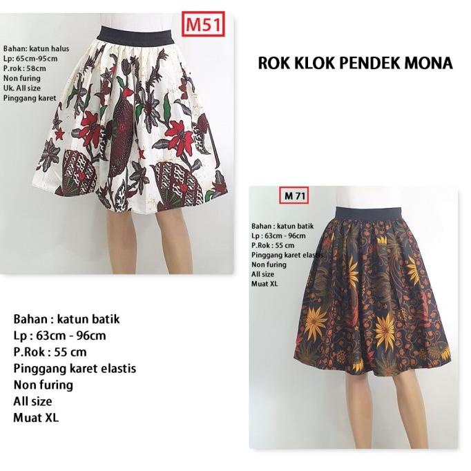 Bawahan Batik Rok Klok Batik Pendek Mona Km02A