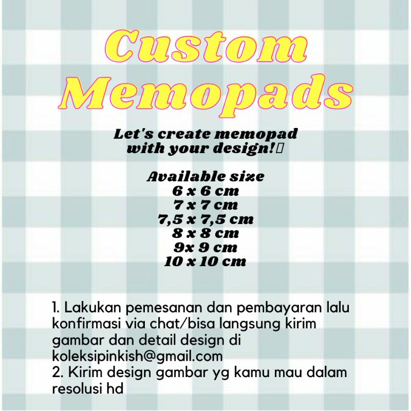 

EG3 CUSTOM MEMOPAD / MEMOPAD CUSTOM GAMBAR BEBAS UI8