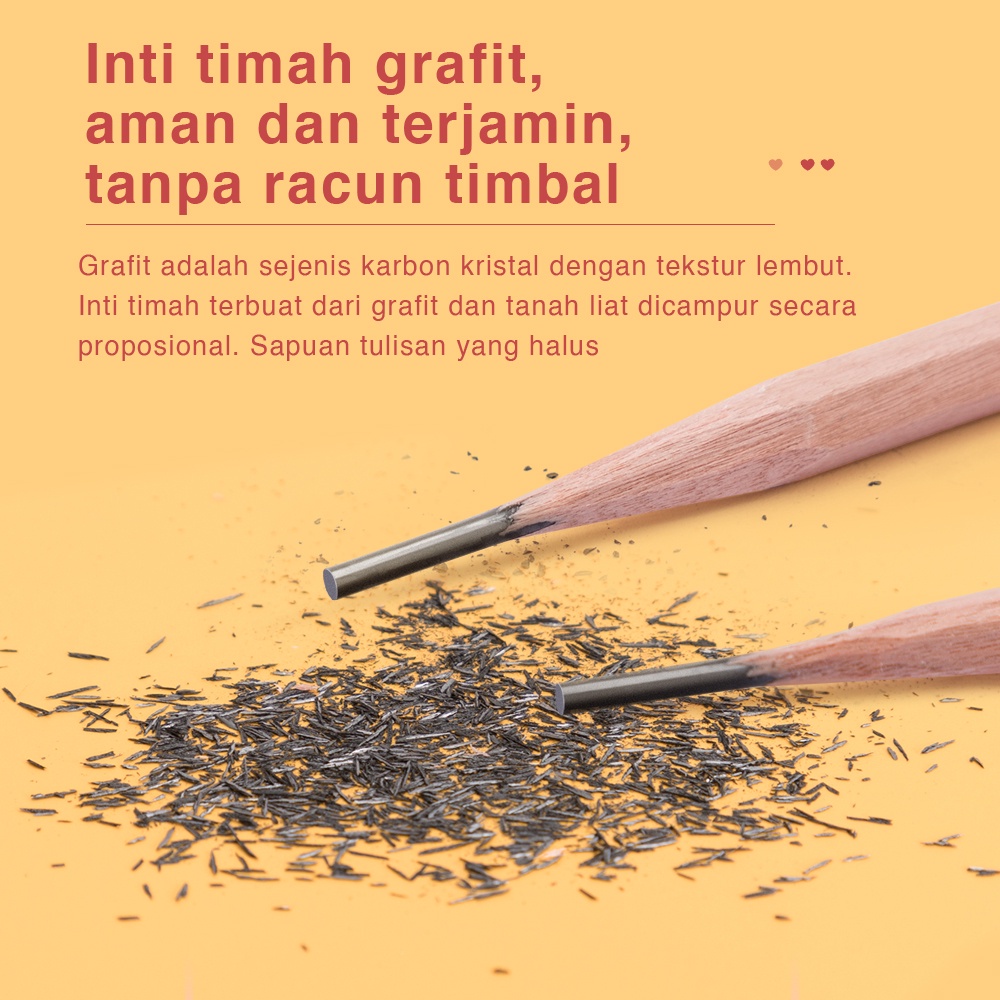 

LR6 DELI GRAPHITE PENCIL / PENSIL KAYU GRAFIT 2B ISI 12PCS 50PCS/BOX S907 S909 J18