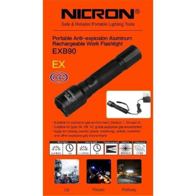 Nicron Exb90 Rechargeable Alm Work Senter Light Explosion Proof