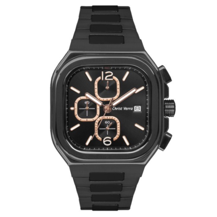Jam Tangan CHRIST VERRA Pria Original CV 920362G-16 BLK