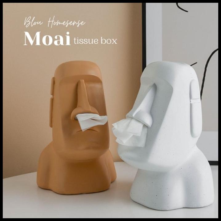 Termurah Blou Moai Kepala Batu Tissue Box Kotak Tissue Unik Insp Moai Statue