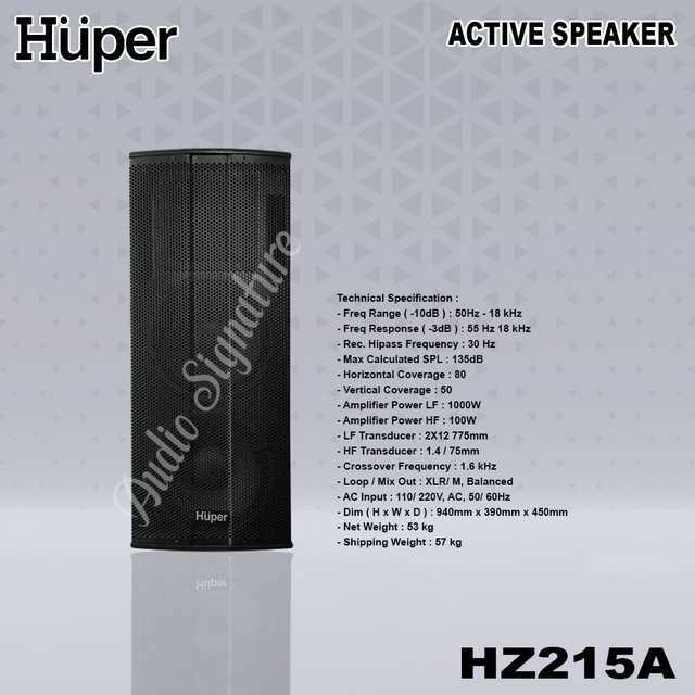 Speaker Aktif 2 x 15 Inch HUPER HZ215 | HZ215A | HZ 215 A Original