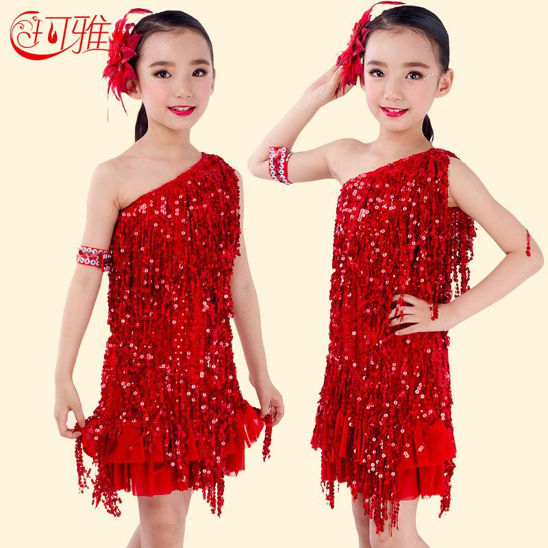 Children's Latin Dance Skirt Exercise Clothing Costume Children's Latin Dance Skirt New Children's L