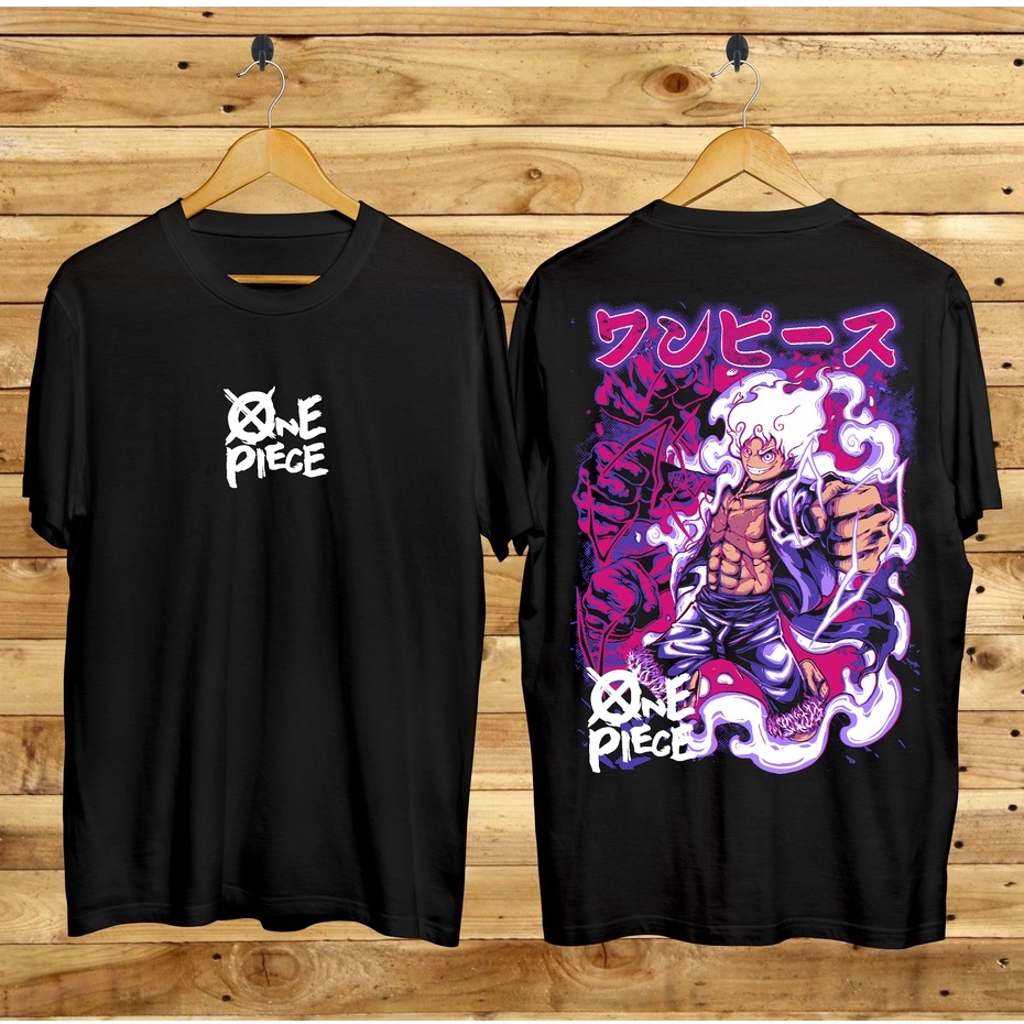 Baju Kaos T-shirt Distro Terbaru / Kaos One Piece Luffy Gear 5 Hitam / Kaos Kekinian / Kaos Anime / 