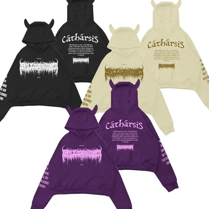 Terbaru HOODIE CROP TANDUK UNFINISHED BRILLIANT LEGACY CATHARSIS PURPLE UNGU ORIGINAL Terlaris