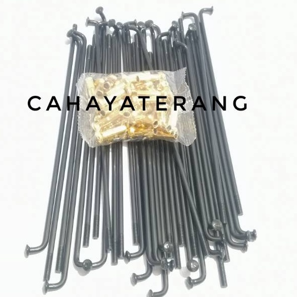★★ FZg Jeruji Ruji Jari Jari Velg Motor Hitam Nipel Gold Model TDR. Buat Ring 14 16 17 18 l ✶ (Best)