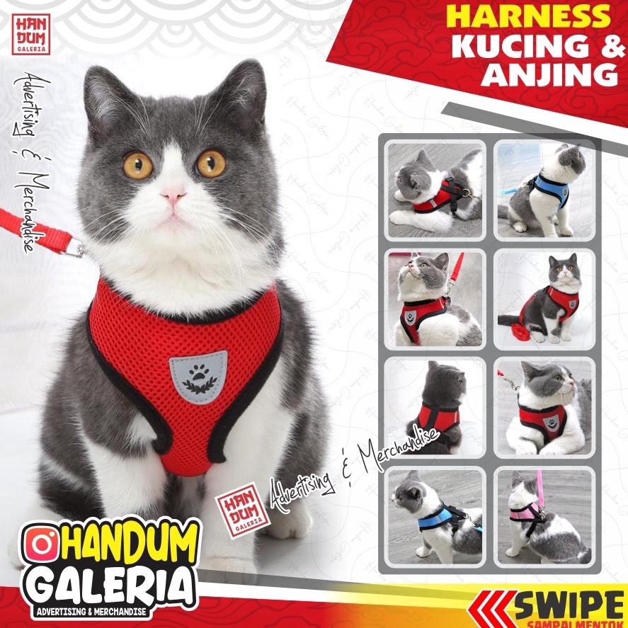 [PROMOQPM3] HARNESS KUCING &amp; ANJING BISA JUGA UNTUK HEWAN PELIHARAAN LAIN  - bandul gantungan aksesoris anti kutu murah tempat makan minum mainan berkualitas eksklusif premium cetak lonceng kitten tempat tidur grooming pet otter kitty lucu LVK