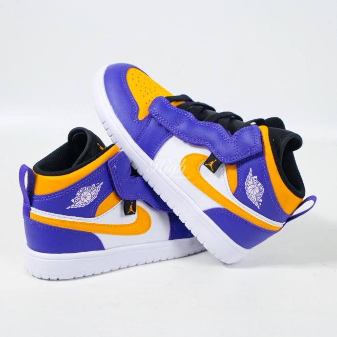 Terbaru Kids Air Jordan 1 Mid Lakers 100% Original