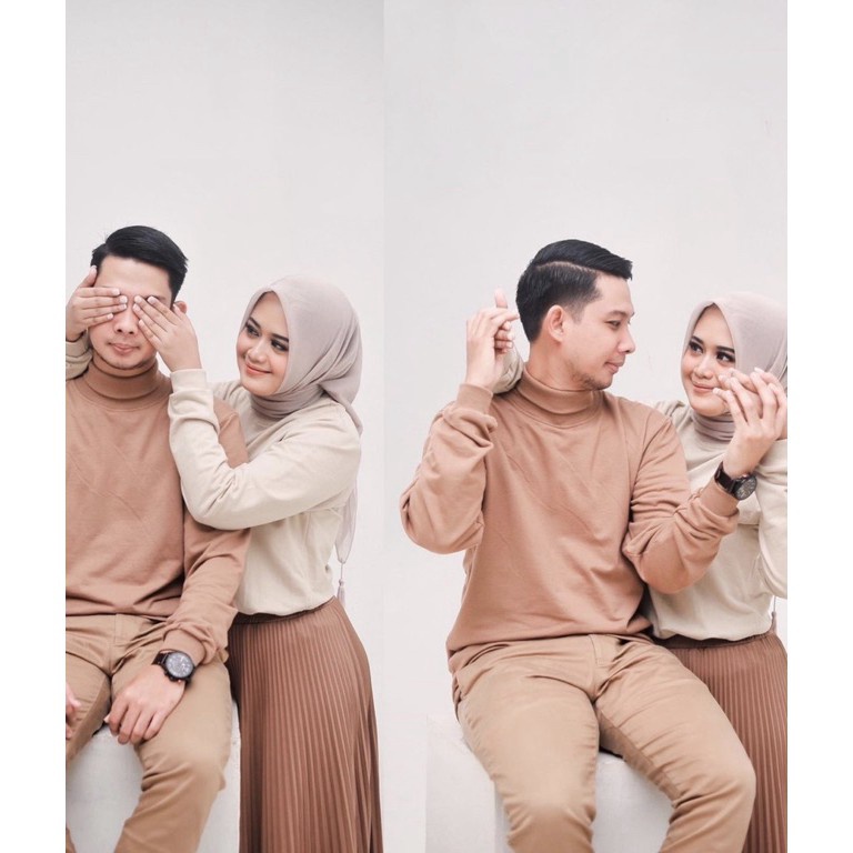 LKJ-64 BAJU COUPLE TURTLENECK LENGAN PANJANG PREMIUM / KAOS POLOS UNISEX LENGAN PANJANG / KAOS RIB P