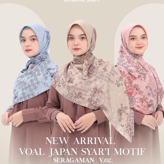 Harga Promo Umama Scarf - Kerudung Motif Segi Empat Voal Japan Motif Syari Icon