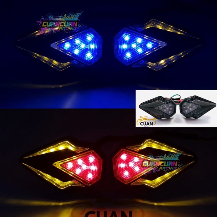 Lampu Sen Sein Tempel Led Running + Senja Motor Cbr 150r R15 V3 Vixion Ninja RR Gsx