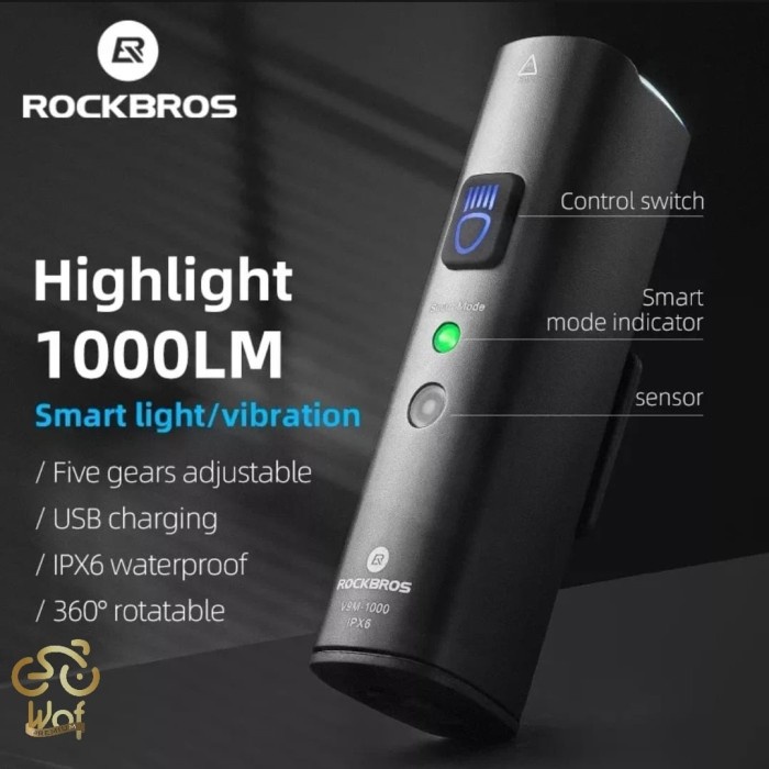 Terlaris Rockbros Bicycle Lamp V9M-1000 Lm Lumens Ipx6 Lampu Sepeda Waterproof