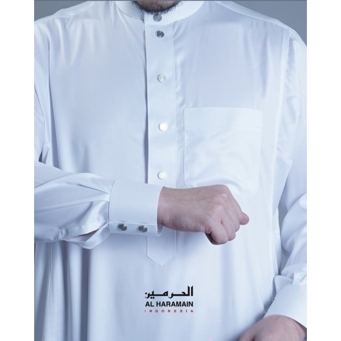 Terbaru Jubah Al Haramain Premium Manset Putih 100% Original