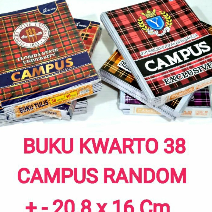 

GMGB3233 ✓ Buku Tulis 38 Lembar CAMPUS Isi 10 Buku RANDOM