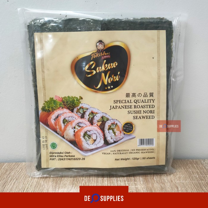 

Terlaris Sakao Sushi Nori Seaweed Special Grade 50 Sheet Lembar Rumput Laut