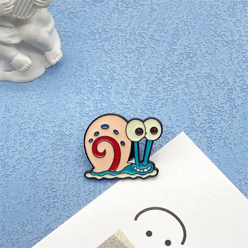 ✜✓Hot Jual Kreatif Kecil Siput Logam Enamel Bros Kartun Hewan Lucu Lencana Pakaian Pria Wanita Tas A