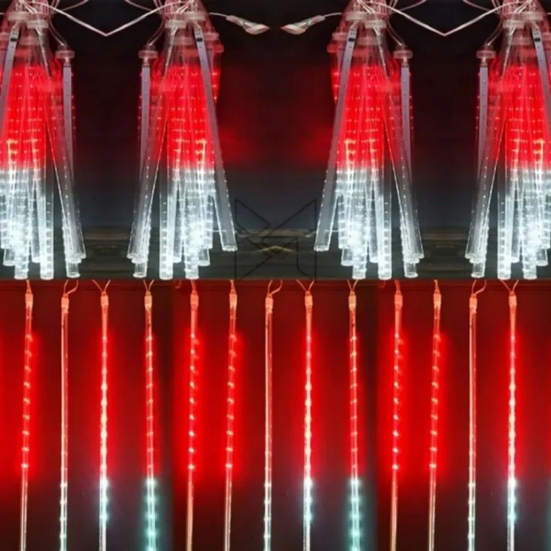 LED METEOR JATUH MERAH PUTIH WATERPROF 8 TABUNG