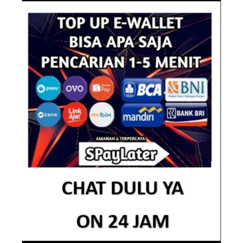 

GST01 new top up spylaterr ewalet dana dll,all bank juga bisa,proses cepat amanah