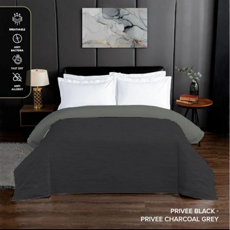 King Rabbit Reserve Bed Cover Single Motif Privee Black