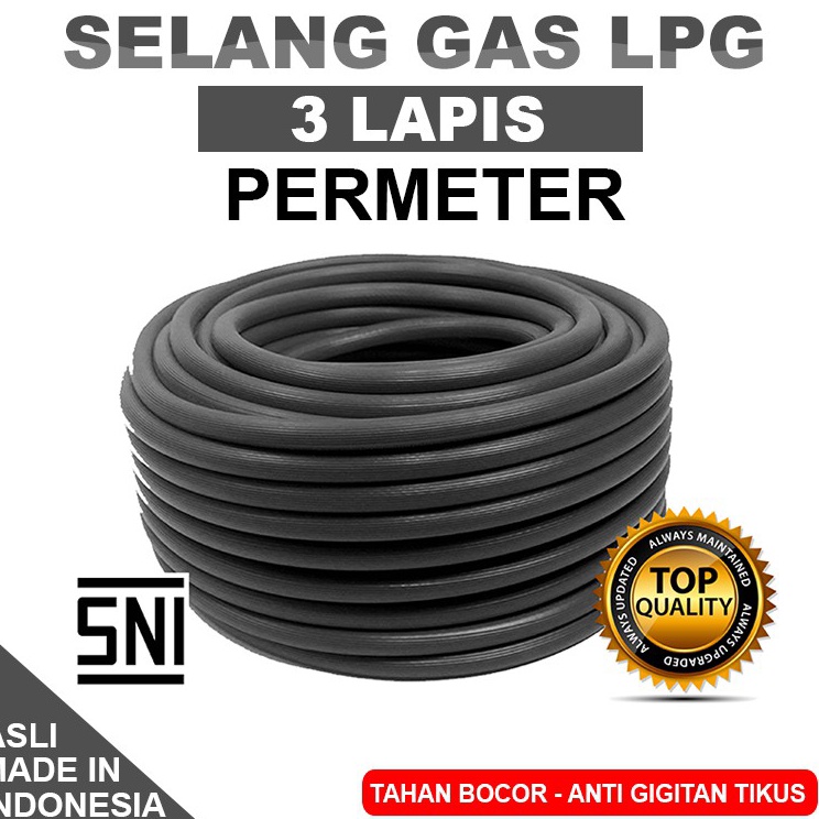 ☊ SELANG GAS 3 LAPIS SNI HITAM / SELANG GAS LPG / SELANG GAS ANTI TIKUS / SELANG GAS AMAN / SELANG S