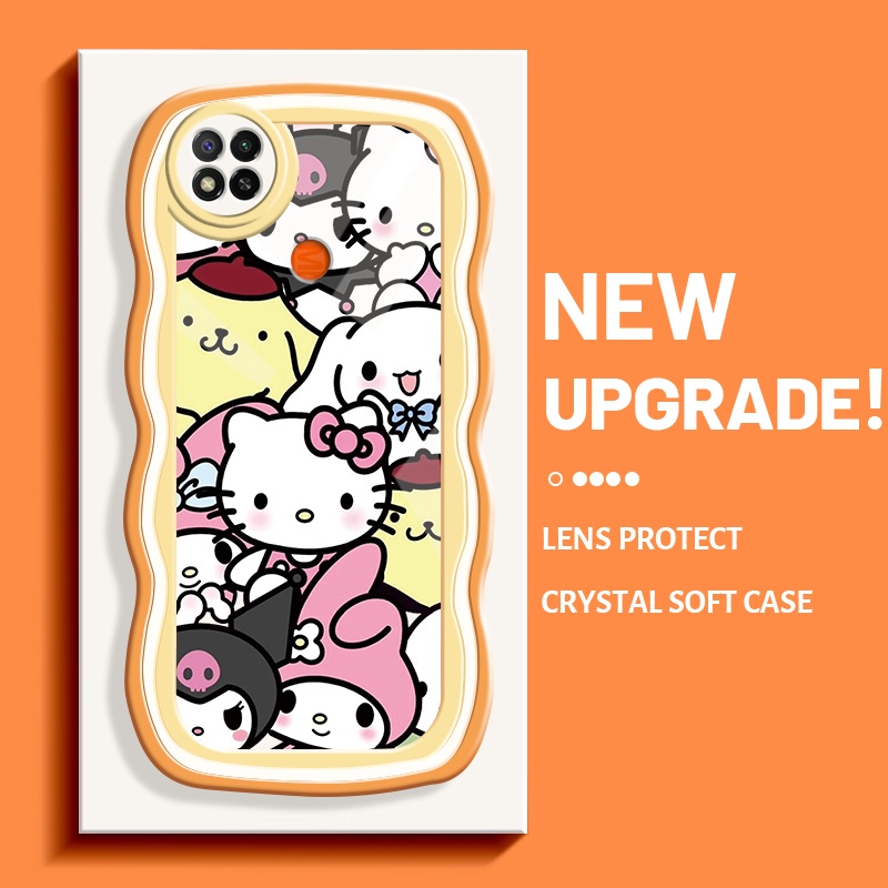 Casing Ponsel untuk Xiaomi Redmi 9C NFC Redmi 8 9A 10C 8A 9T Case lucu pola casing pinggiran gelomba