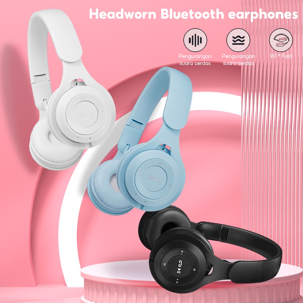 Nirkabel Headset Bluetooth Headset Olahraga Headset Bass Macaron Y08