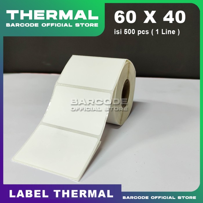 

Terlaris Label D. Thermal Uk 60 X 40 / 60X40 Mm / 60X40Mm Stiker Barcode Termal