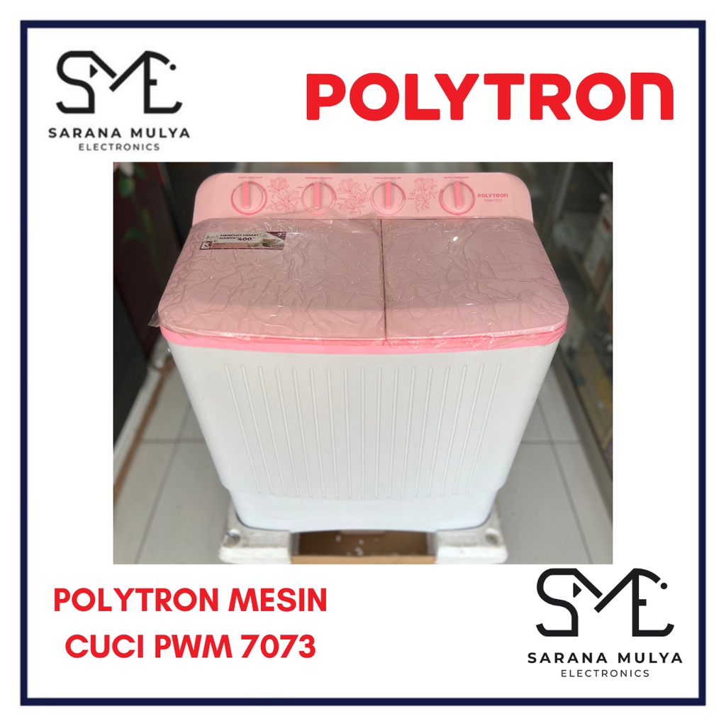 POLYTRON MESIN CUCI 2 TABUNG PWM 7073 - 7KG MESIN CUCI 2 TABUNG