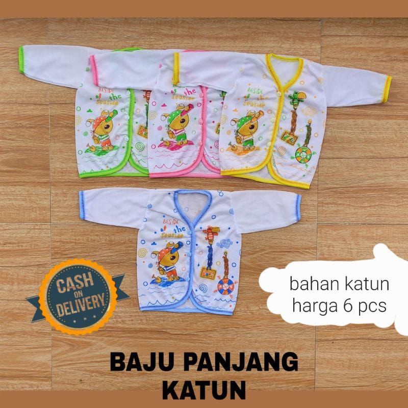 TERBARU 1/2 LUSIN (6 Pcs) Baju bayi katun perlengkapan bayi lahir