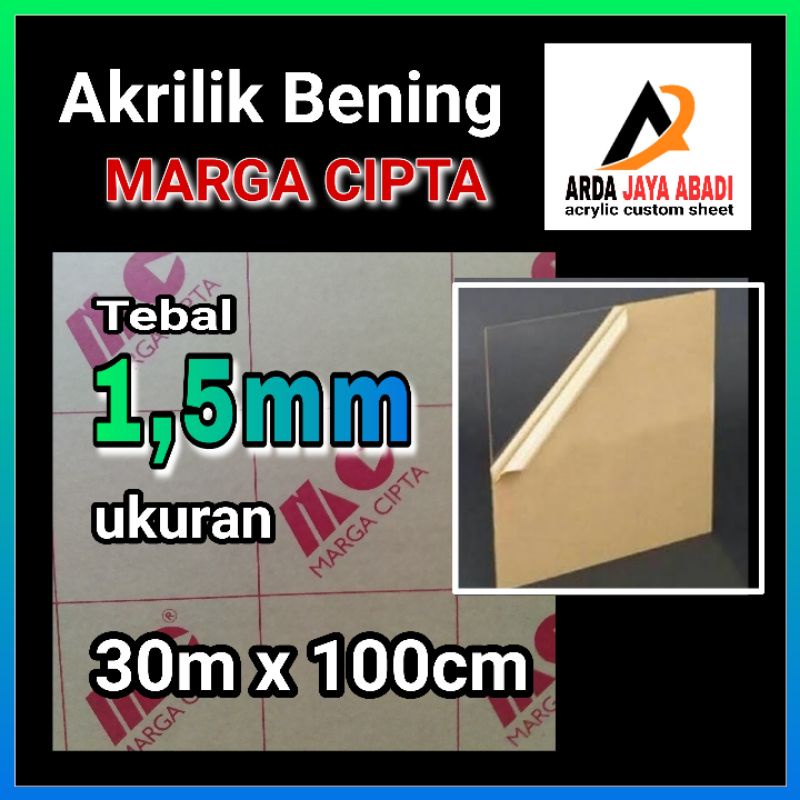 Akrilik 1,5mm bening  30 x 100  akrilik lembaran Acrylic clear mika lembaran akrilik  termurah ready