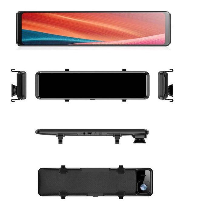 OBDPEAK H6 12" Car DVR Dual Kamera,GPS,WIFI,Layar Sentuh,Spion Rekam