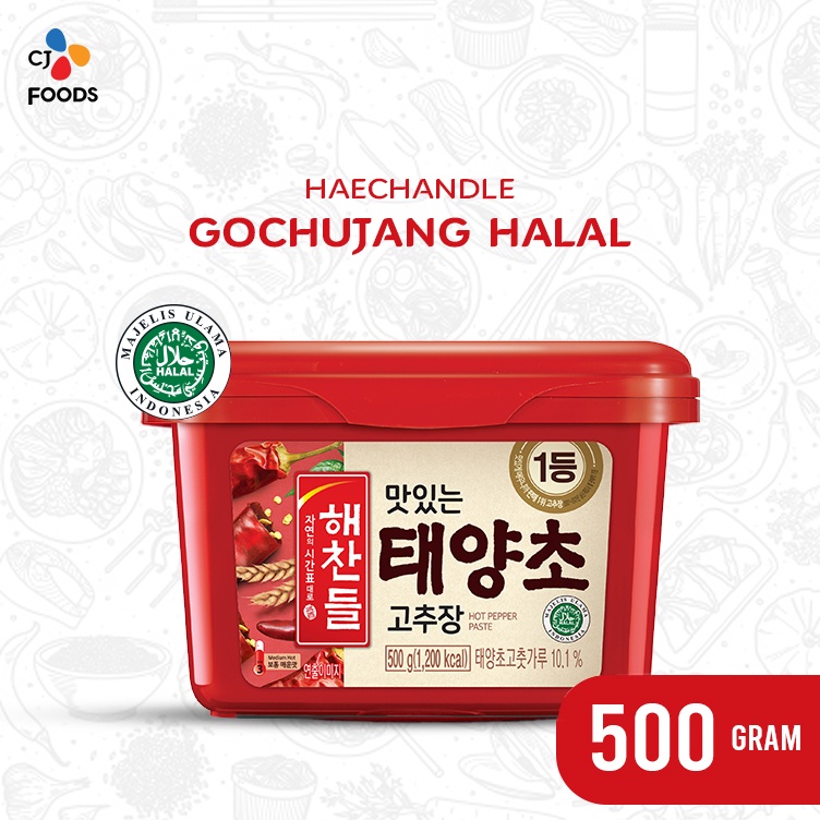 

Best Seller Haechandle Saus Gochujang Halal MUI / Pasta Cabai Korea 500 Gram Halal MUI