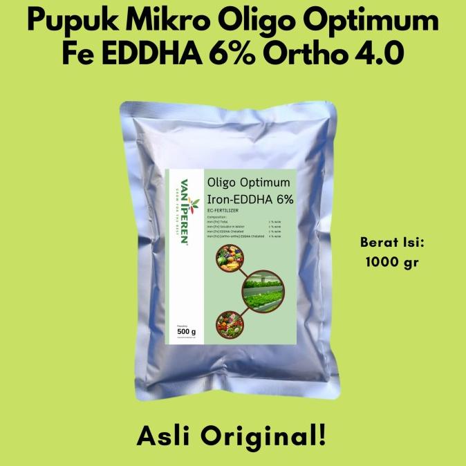 BARU  Pupuk Oligo Optimum Fe EDDHA 6% Ortho 4 (Berat 1 Kg)