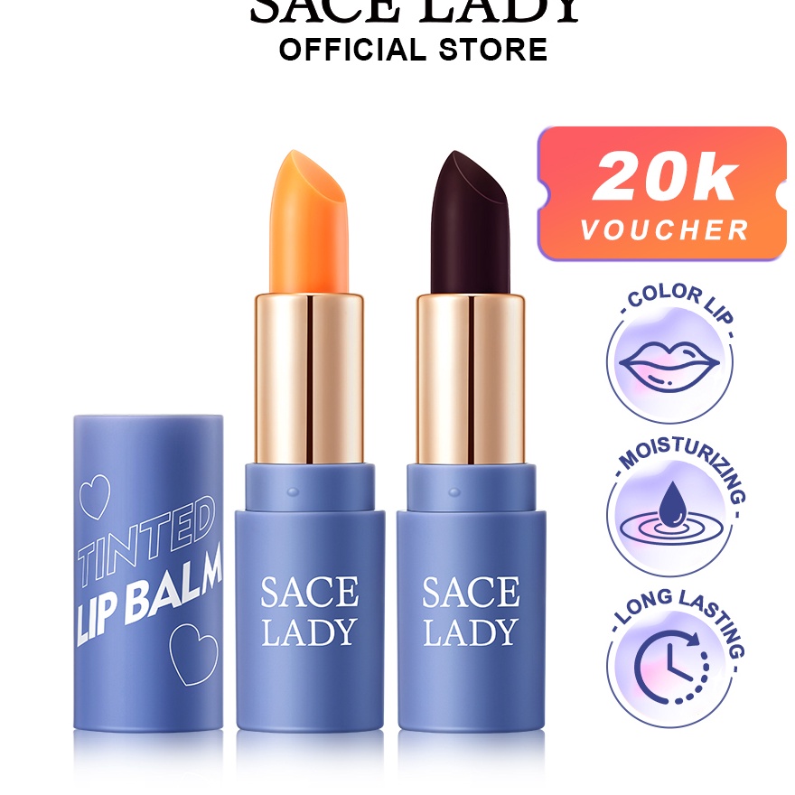 Star SACE LADY Lip Balm Tinted Pelembab Bibir Pengubah Warna Lipstik Dapat Berubah Warna Sesuai Temp