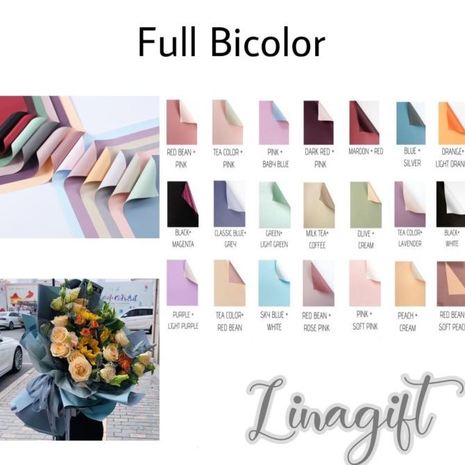 

Sale 6.6 ( Pak-20 Lembar )Full Bicolor -Flower Wrapping Cellophane Kertas Bunga