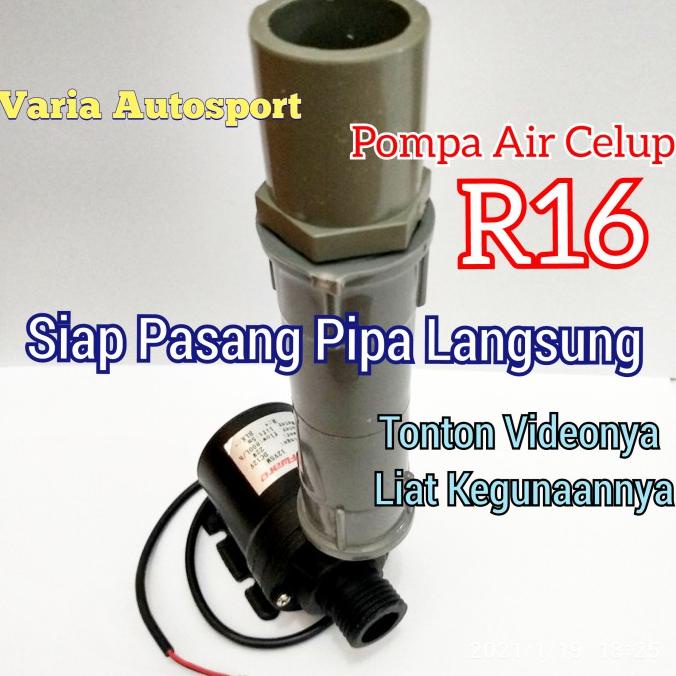 BAYAR DITEMPAT Pompa Air Celup R16 DC 12V Mini Siap Pasang Pipa 1/2 inch