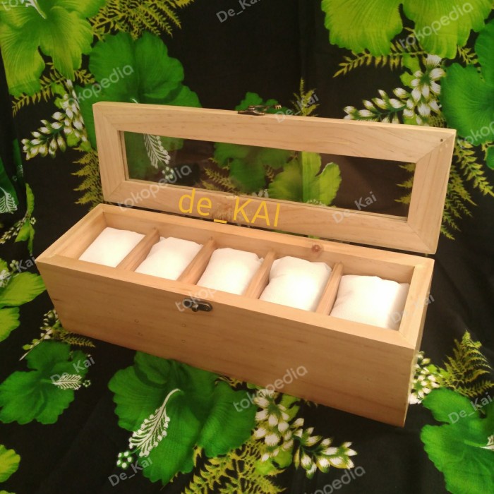 Best Seller Kotak Jam Tangan Kayu Isi 5 / Box Jam Tangan Kayu Jati Belanda 5 Slot